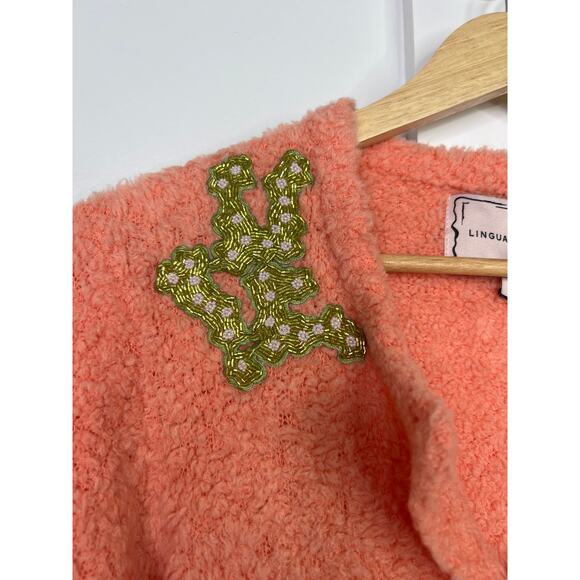 NWT Lingua Franca Nala Beaded Boucle-Knit Button-Down Cardigan Size: Large - Picture 8 of 12